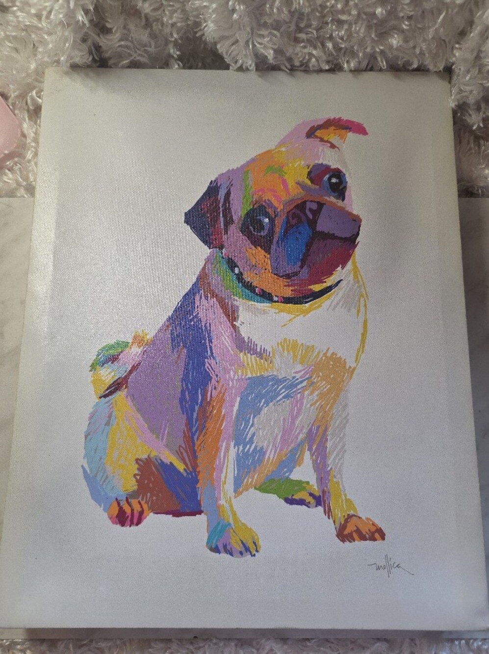 Colorful Pug Dog Canvas Art Print